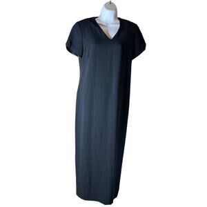 Vintage Jones New York Dress Size 10 Petite Black V-Neck Line Fitted Dress